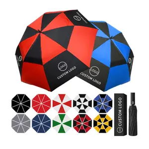 Özel Logo rüzgar geçirmez 3 kat Uv otomatik açık yağmur şemsiye tedarikçiler otomatik 3 katlanır şemsiye