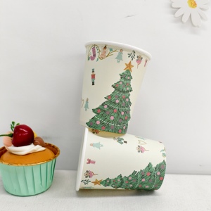 DAMAI Artículos de Decoración Navideña, Platos de Papel Desechables con Diseño de Árbol de Navidad y Hadas de Jengibre, Vasos y Servilletas - Product Image 5