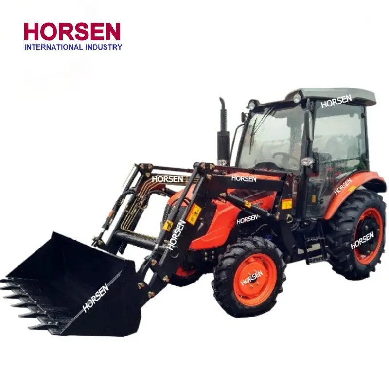 Horsen international industry-tractores de ruedas compactas para granja, cargador frontal para agricultura, 60 Hp, 4x4, 4wd, fabricado en china