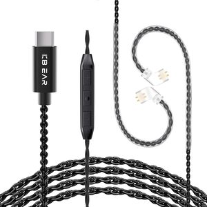 CCZ TYPE-C 4N OFC USB-C Câbles DAC Cordons d'extension de moniteur intra-auriculaire améliorés avec 2PIN/QDC/<span class=keywords><strong>TFZ</strong></span> Compatible avec Android/iOS - Product Image 3