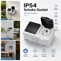 Prise Schuko IP54 de qualité supérieure, double interrupteur 1 voie, borne à vis, haute performance, pour extérieur, marina, bateau, cour, prise de courant CE