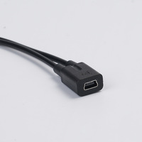 Cable Divisor USB Mini 5 Pines Hembra a Mini USB 5 Pines Macho + USB C Macho, Cable de Carga Trenzado 1 a 2 para Cargar Tabletas, Teléfonos y Juguetes