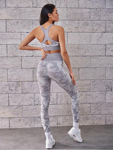 เซตโยคะฟิตเนสยิมฟิตเนสเอวสูงสำหรับผู้หญิงผ้าไนลอนไร้รอยต่อระบายอากาศได้ดีใส่กลับได้กันน้ำได้ - Product Image 2