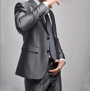 <span class=keywords><strong>Traje</strong></span> de Negocios para <span class=keywords><strong>Hombre</strong></span> de Alta Calidad, Color <span class=keywords><strong>Gris</strong></span> Plateado, Corte Entallado, Transpirable, Suave, <span class=keywords><strong>Traje</strong></span> de Novio para Boda - Product Image 4