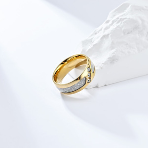 Bague en acier inoxydable argenté sertie de diamants, personnalité, pour hommes et femmes, bijoux. - Product Image 6
