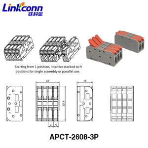Factory Direct Sales Painless Lever Quick Connect Terminal Block Electrical Conductor <b>Wire</b> Connector Brass Contacts APCT-2608-4P - Product Image 2