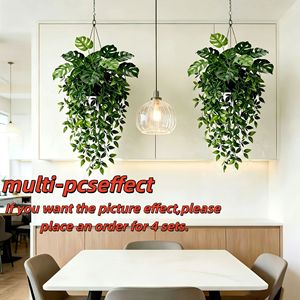 Plante artificielle suspendue MS63, 18 pouces, en PVC souple, vert océan, décoration murale intérieure/extérieure - Product Image 5