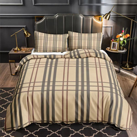 Juego de Ropa de Cama de Lujo con Diseño Clásico a Cuadros, Impresión Digital 3D Personalizada al por Mayor, Incluye Sábanas, Fundas de Almohada y Funda Nórdica