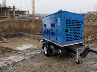 Pompa Dewatering Diesel Self-Priming GXS 14x14 Inch dengan Trailer Roda Dua untuk Pengendalian Banjir Pertambangan