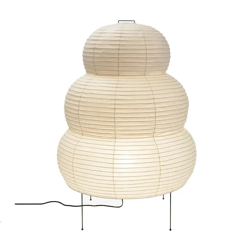 Japanese style creative handmade white rice paper table lamp metal base lantern paper lamp floor lamp