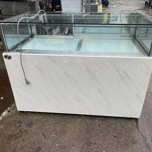 Vitrine réfrigérée sans cadre <span class=keywords><strong>pour</strong></span> comptoir de bar, intégrée <span class=keywords><strong>pour</strong></span> gâteaux et desserts, style commercial <span class=keywords><strong>pour</strong></span> cafés et pâtisseries - Product Image 3