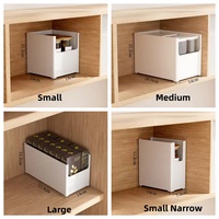 Boîte de rangement rectangulaire grande capacité en PP de qualité alimentaire, design compartimenté, pour organisation de collations et d'assaisonnements dans l'armoire de cuisine ou sur l'étagère