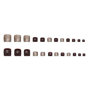 Patchs à ongles à pression ABS rouge brillant de Noël et du Nouvel An Ongles carrés de style français pour les mariages et les événements - Product Image 5