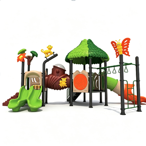 Équipement de terrain de jeu extérieur sur le thème de l'aventure dans la <span class=keywords><strong>jungle</strong></span> avec double toboggan, toboggan tubulaire et barres de grimpe pour enfants de 3 à 15 ans - Product Image 2