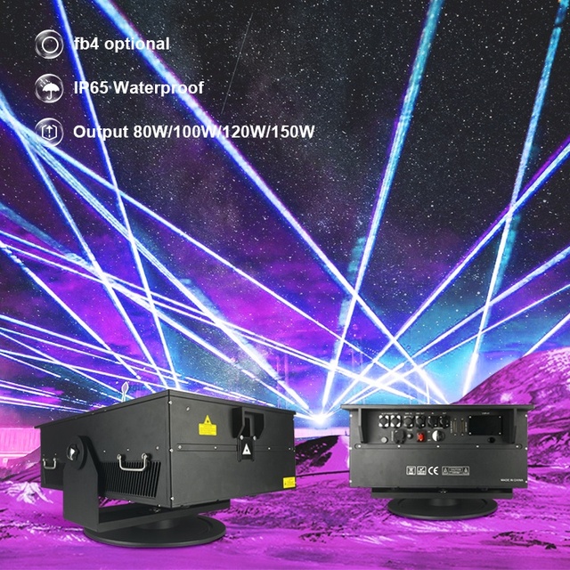IP65 R-100 80W Sky logo Projector Equipment Scanning Rgb Outdoor FB4 Build in Automatic Operation Disco Party Stage Laserlight