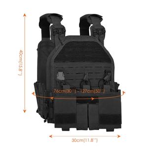 Gilet tactique avec 4 pochettes pour chargeurs, en nylon 1000D, porte-plaques Molle, panneau arrière en maille à libération rapide pour l'entraînement - Product Image 2