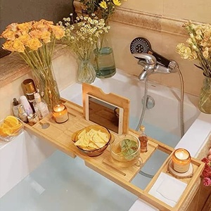<span class=keywords><strong>Bandeja</strong></span> <span class=keywords><strong>de</strong></span> bambú para <span class=keywords><strong>bañera</strong></span>, accesorio desechable para baño, mesa <span class=keywords><strong>de</strong></span> Spa <span class=keywords><strong>de</strong></span> lujo para lectura, portátil, regalo Ideal - Product Image 6