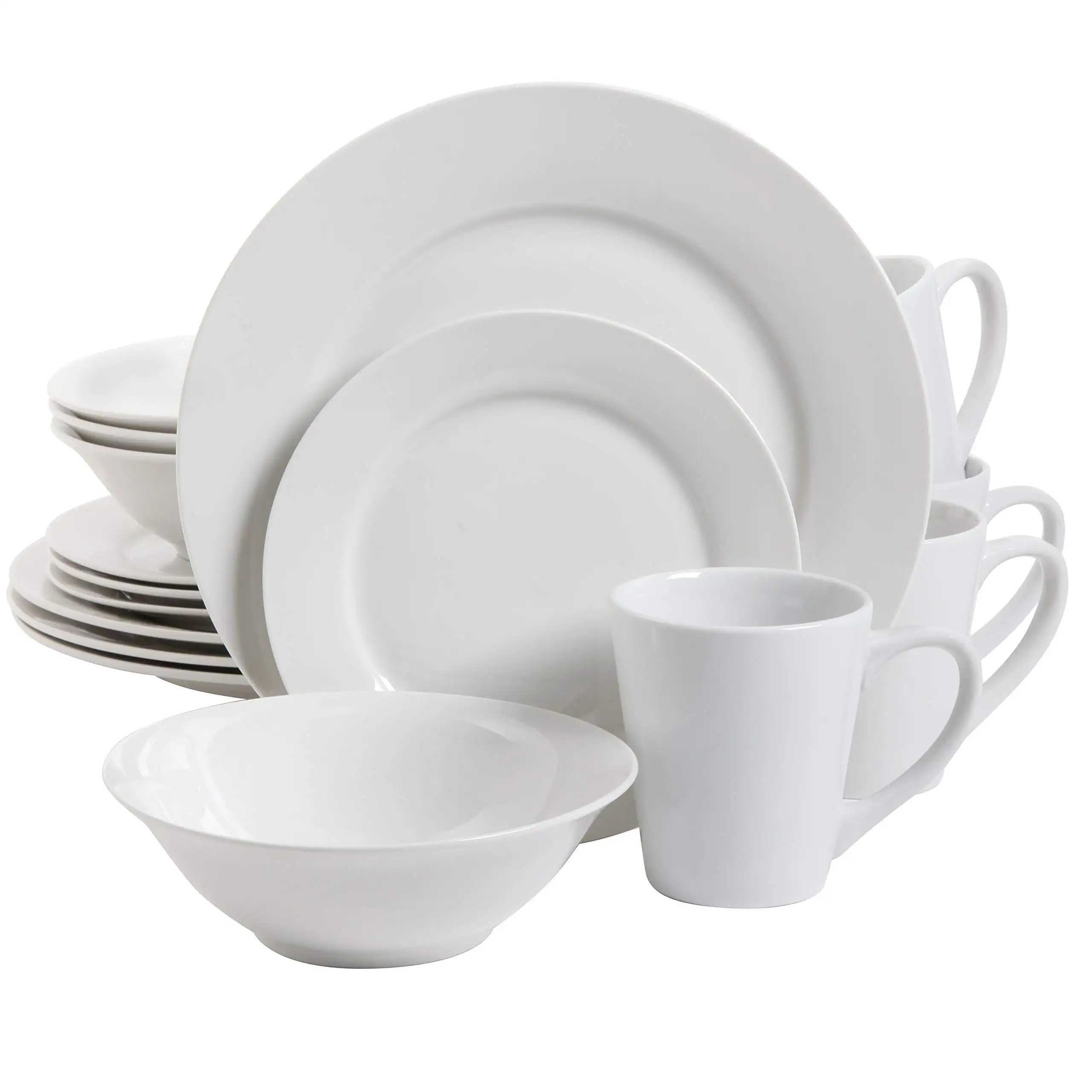16 или 32 шт. керамические наборы для супа, тарелка для риса, набор тарелок для супа, белый простой фарфоровый обеденный набор