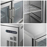 Banc de travail réfrigéré refroidi par air SWENZA, table commerciale, congélateur en acier inoxydable, réfrigération sous le comptoir pour restaurant, cuisine