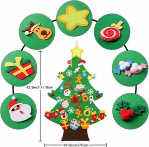 Árbol de Navidad de Fieltro para Niños Pequeños, con Adornos Desmontables, 51 Piezas, Juego de Adornos de Fieltro para Árbol de Navidad, Venta Caliente de Fábrica - Product Image 3