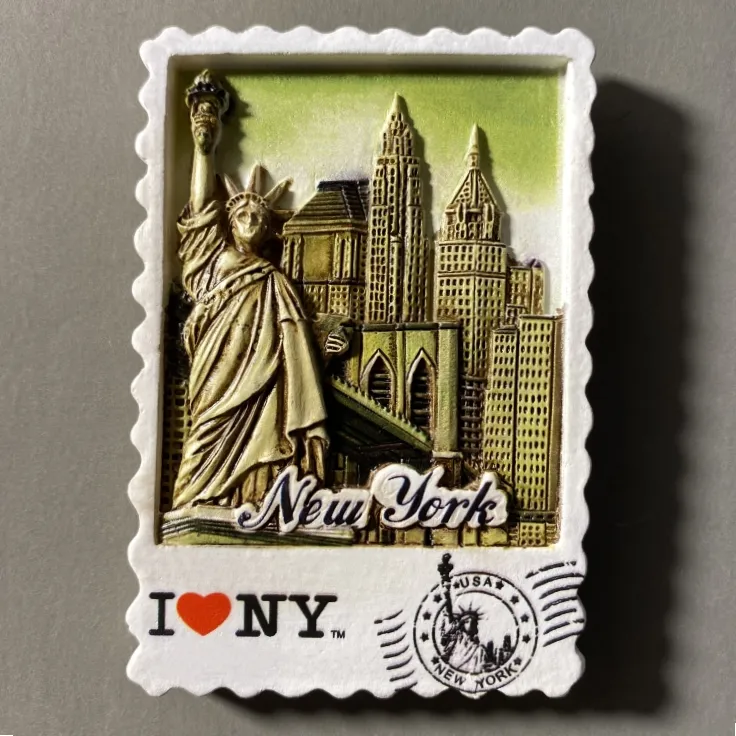 संयुक्त राज्य अमेरिका नया यॉर्क पर्यटन स्मारक रचनात्मक 3 डी स्टीरियो सजावटी शिल्प फ्रिज चुंबक
