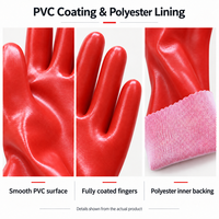 Gants de travail industriels personnalisés en PVC enduit, résistants à l'huile, imperméables, doublés polyester, épaisseur 1,5 mm, manchette longue 27, 35, 40, 45 cm, vente en gros