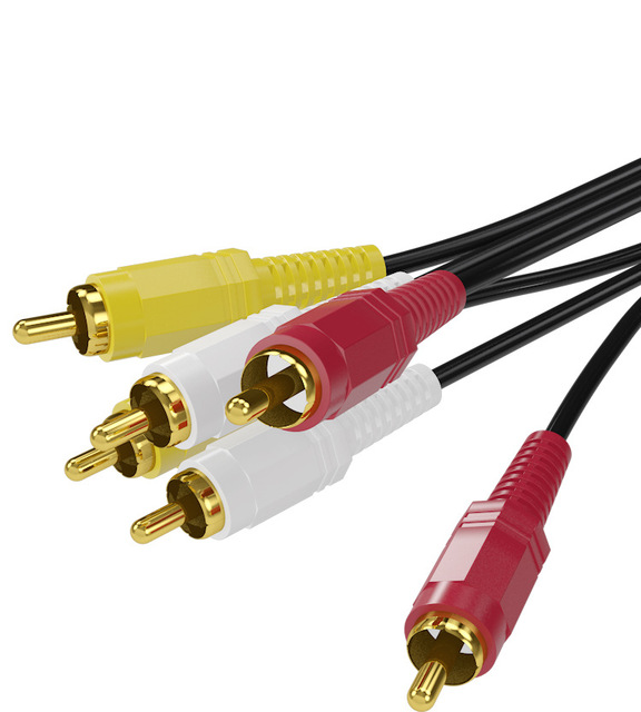 Best Sell 1.5M RCA Three to Three Audio Cable 3.5MM Male to 3 RCA Audio AV Cable for HDTV