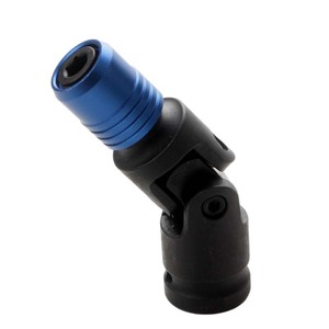 Universal Telescopic Spring Sleeve 1/2 In Chuck Aluminum Finish Black With Blue Tip Pneumatic Screwdriver Bit Extension Rod - Product Image 4