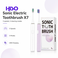 Brosse à dents électrique sonique à moteur à lévitation magnétique, 5 modes, poils souples, rechargeable par USB, étanche IPX7, brosse de voyage, rinçage