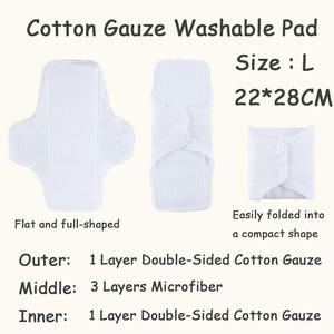 Serviette hygiénique respirante en gaze de coton ailée, douce pour la peau, avec protection anti-<span class=keywords><strong>fuites</strong></span>, super absorbante, pour femmes, hommes et usage en cas d'incontinence, adaptée à tous les âges. - Product Image 2