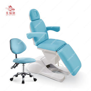 Camilla de Masaje Eléctrica de Lujo Ajustable Moderna Azul con 3 o 4 Motores, Camas para Pestañas con Taburete y Carro - Product Image 2