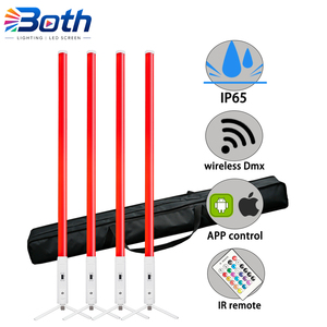 4pcs with bag IP65 Waterproof <b>LED</b> Pixel <b>Tube</b> Light RGBWA 5in1 Wireless DMX Battery Powered - Product Image 1