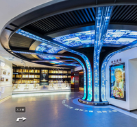 Écran LED flexible et déroulable, écran vidéo interactif portable, écran pliable, bannières de sol en cascade, publicité