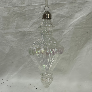 Ornements de Noël en verre transparent irisé à nervures verticales, décorations suspendues pour arbre de Noël de style européen en forme de <span class=keywords><strong>gourde</strong></span> - Product Image 3