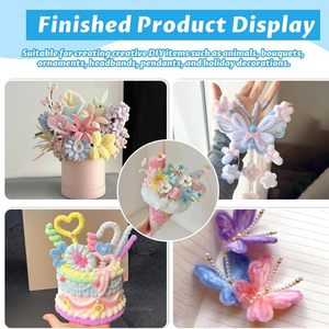 Handmade Iron <b>Wire</b> <b>Flower</b> Twisted 8mm Pipe Cleaners 100 Bouquet Thick Kits Customizable Model High Quality Safe Eco-friendly for - Product Image 4