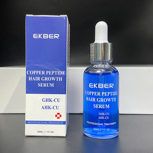 Aangepaste Logo Haaruitval Preventie Ahk-Cu Haar Groei <span class=keywords><strong>Serum</strong></span> Haarverzorging Ghk-cu Blauw Koper Peptide Biotine Haar Groei <span class=keywords><strong>Serum</strong></span> - Product Image 1