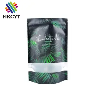 Tùy Chỉnh Resealable Đứng Lên Ziplock Pouch Nhôm Lá Mỏng Cho Cửa Sổ Túi Tóc Nhựa