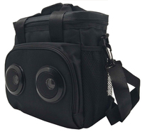 Tas pendingin termal 12 kaleng portabel, tas pendingin makan siang piknik radio terisolasi dengan speaker stereo nirkabel bluetooth bawaan