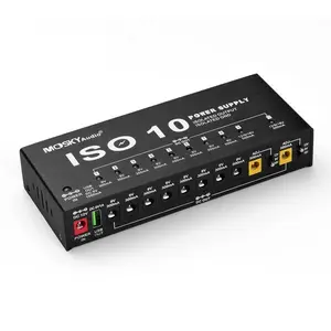 MOSKYAudio ISO-10 Portable Guitar Effect Power Supply Station 10 Isolated DC Outputs & One 5V USB Output for Guitar Effects