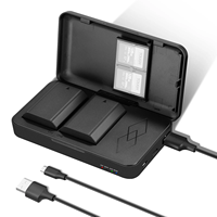 Kit de voyage ignifuge 3-en-1 LP-E6 FZ100 FW50 EN-EL14 double chargeur pour appareil photo avec stockage de port Micro USB de Type C