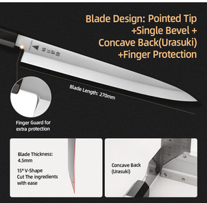 Ensemble <span class=keywords><strong>de</strong></span> 6 couteaux à sushi et sashimi professionnels 7Cr17MoV, manche octogonal en ébène, couteaux <span class=keywords><strong>de</strong></span> chef japonais, kit <span class=keywords><strong>de</strong></span> découpe et d'épluchage du saumon et du thon - Product Image 3