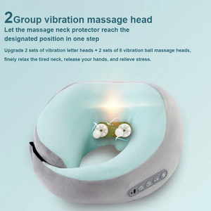Compresa caliente, cabezal de 2 vibraciones, almohada de masaje de amasado multifuncional, libera presión cervical para aplicación en el cuello - Product Image 4