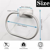Support mural adhésif pour serviette de bain, forme ovale à fond carré, sans perçage, accessoires de salle de bain