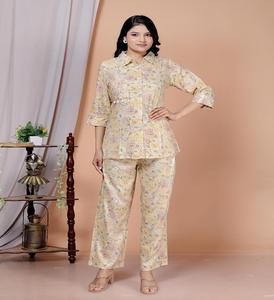 Ensemble pyjama en coton fait main, doux et confortable, magnifique pour les fêtes, les vacances, la plage, pyjama en coton, tenue de nuit en coton - Product Image 1