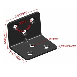Support d'angle droit noir pour meubles, connecteur à 90 degrés en fer, support d'étagère durable, accessoire de quincaillerie pour armoire, lit, canapé - Product Image 2