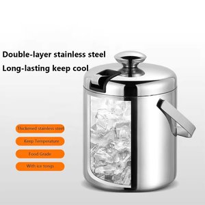 Camol Custom 1300ml Ice Bucket with Lid Sieve Ice Clip Stainless Steel <b>Bar</b> <b>Tools</b> Accessories Bartender Kit for Home <b>Bar</b> Pub - Product Image 4