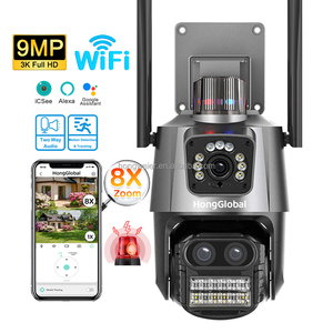 HongGlobal 9MP Video Smart Outdoor PTZ IP Cámara para el hogar ICSee Tres lentes 8X Zoom WiFi Vigilancia CCTV Cámara inalámbrica de seguridad - Product Image 1