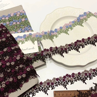 Accessoires de Vêtements pour Femmes en Gros : Dentelle Florale Brodé de Luxe Soluble dans l'Eau, Bordure en Dentelle Brodé avec Code-barres Coloré pour Chaussures