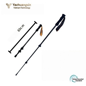 Bastón de Trekking Plegable de Fibra de Carbono, 3 Secciones Ajustables, Ligero, con Punta de Goma y Sistema de Bloqueo Rápido - Product Image 2
