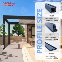 Structure en aluminium bioclimatique élégante, gazebo spacieux, pergola rétractable pour jardin, patio, cour arrière